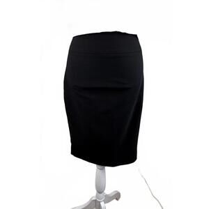 Express Skirt Womens 2 Black Pencil Side Zip Knee Length Work Office NEW